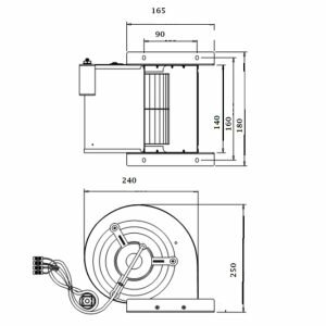  Afzuigmotor 250m&sup3;/h|0.4A|230V