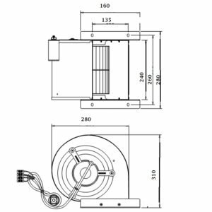  Afzuigmotor 550m&sup3;/h|0.7A|230V