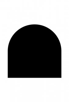 Kachel Vloerplaat Staal Zwart halfrond &Oslash; 80 cm diep 100 cm