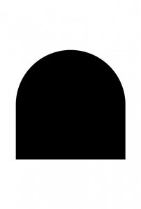 Kachel Vloerplaat Staal Zwart halfrond 80 cm diep