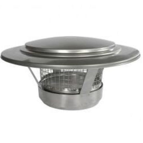 Regenkap  / vonkenvanger,  RVS voor 165 t/m 170 mm rookkanaal