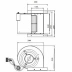 Afzuigmotor 550m³/h|0.7A|230V