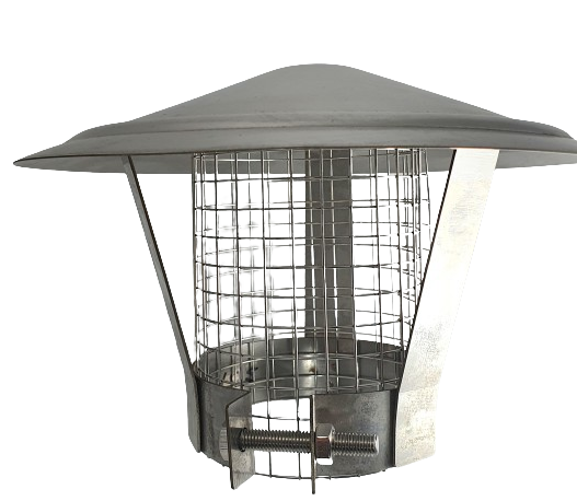 Regenkap / vonkenvanger, R.V.S. voor 80 t/m 85 mm rookkanaal