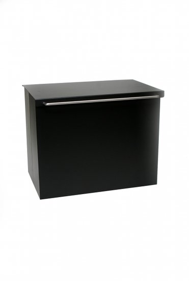 Pellet bak, zwart met wielen, 52 x 37 x 50 cm hoog