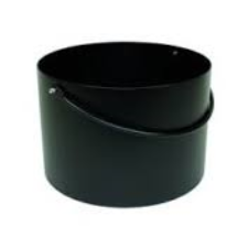 Houtbak emmer zwart, rond 40 cm, 27 cm hoog