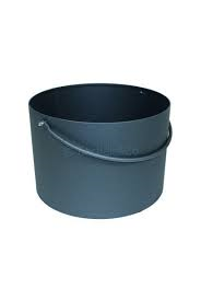 Houtbak rechthoekig met hengsel, antraciet, rond 44 cm, 27 cm hoog