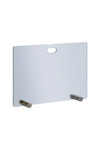 Vonkenscherm / Haardscherm Glas  H 50 X B 65 cm r.v.s. rond voetje