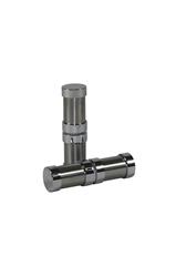 Vonkenscherm / Haardscherm Glas  H 50 X B 65 cm r.v.s. rond voetje